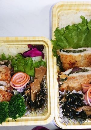 【夫婦弁当79】梅チーズカツとワカメンマ-レシピのメイン写真