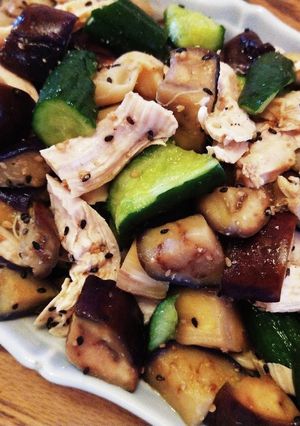 簡単！鶏ハムと夏野菜の中華風胡麻ドレ和え-レシピのメイン写真