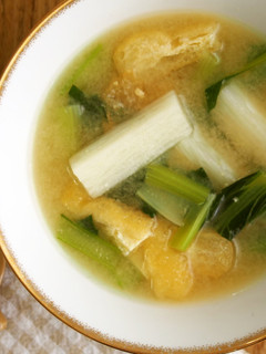 小松菜・長芋の味噌汁♪シャキシャキ食感!-レシピのメイン写真