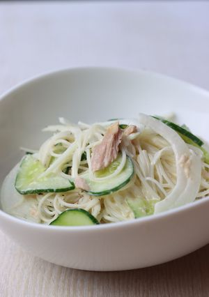 きゅうり、ツナ、玉ねぎのそうめんサラダ-レシピのメイン写真