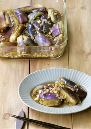 レンジで簡単♪茄子の揚げ浸し／香味葱だれ-レシピのメイン写真