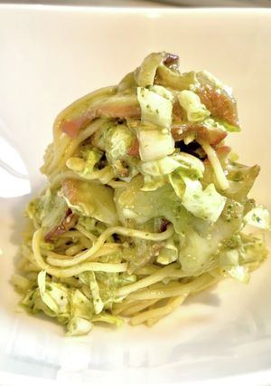 ケト 糖質ゼロ麺 冷タコ白菜ジュノベーゼ-レシピのメイン写真
