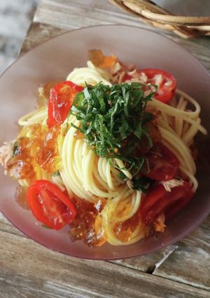だしジュレが◎トマトの和風冷製パスタ-レシピのメイン写真