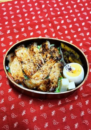 味噌漬け豚肉焼きのせ弁当-レシピのメイン写真