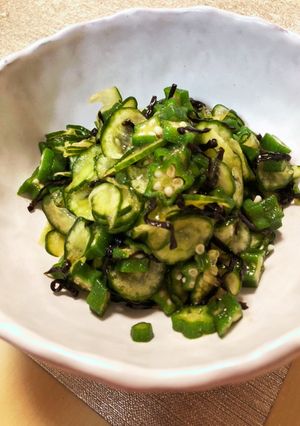 新食感 オクラときゅうりの塩昆布和え -レシピのメイン写真