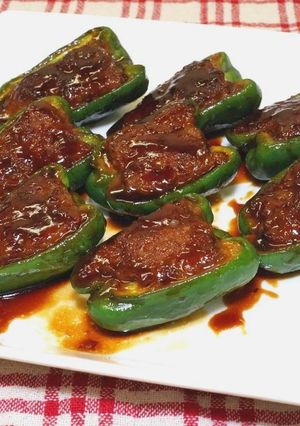 ピーマンの肉詰め（甘辛照焼き）-レシピのメイン写真