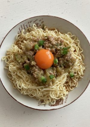 ナス味噌の牛乳ラーメン-レシピのメイン写真