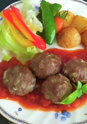 オーブンでミニハンバーグ☆トマトソース-レシピのメイン写真