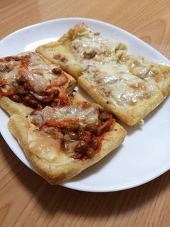 油揚げで☆おつまみピザ-レシピのメイン写真