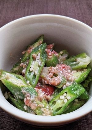 おくらの梅ごま和え-レシピのメイン写真