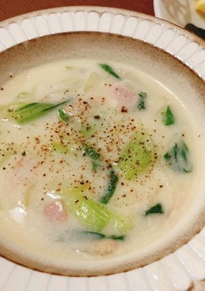 簡単！チンゲン菜のクリーム煮風-レシピのメイン写真