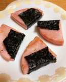 厚切りハムのような☆ロースハム重ね焼き