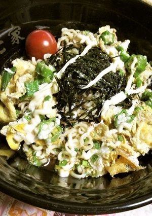 オクラとたまご乗せ、冷やしサッポロ一番-レシピのメイン写真