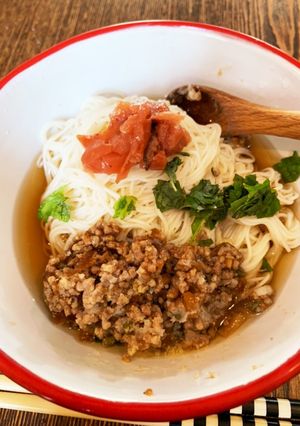 夏にさっぱり梅肉そぼろそうめん-レシピのメイン写真