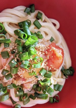 冷たい釜たま明太子ぶっかけうどん-レシピのメイン写真