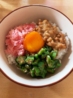 夏バテ防止 オクラ納豆ネバネバ丼-レシピのメイン写真