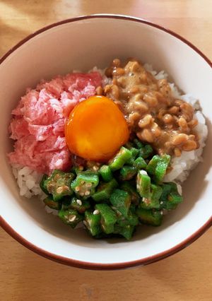 夏バテ防止　オクラ納豆ネバネバ丼-レシピのメイン写真