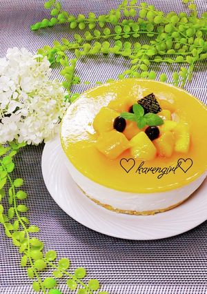 爽やか♡マンゴーレアチーズケーキ♡-レシピのメイン写真