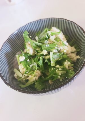 簡単☆豆腐と水菜のゴマドレッシング和え-レシピのメイン写真
