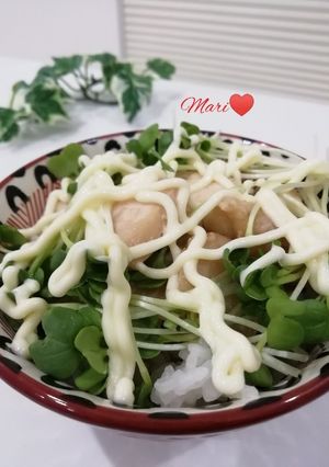 照り焼きチキン！かいわれマヨのっけ-レシピのメイン写真