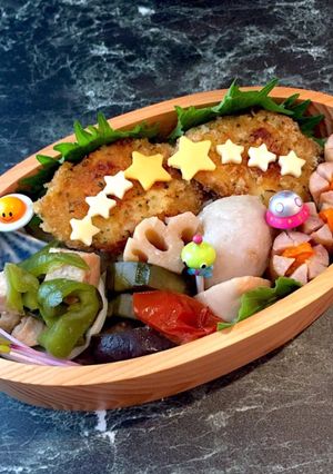 雨月30 チキンカツ　七夕弁当-レシピのメイン写真