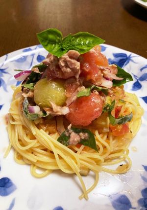 ひんやり簡単トマトの冷製パスタ-レシピのメイン写真