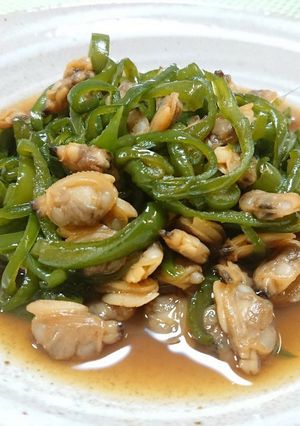 ピーマンとあさりの炒め煮-レシピのメイン写真