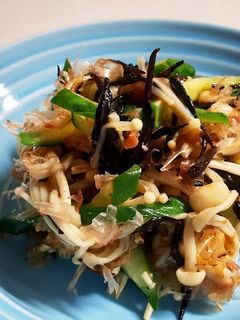 えのき常備菜☆胡瓜とひじきの梅わさび和え-レシピのメイン写真