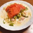 サーモンとピーマンのクリームパスタ