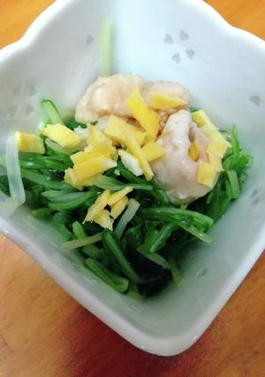 鶏皮と水菜のレモン果汁和え-レシピのメイン写真