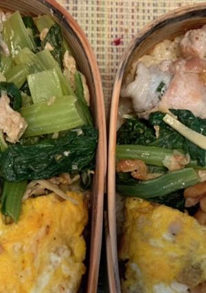 曲げわっぱ弁当おかず4 小松菜炒め-レシピのメイン写真