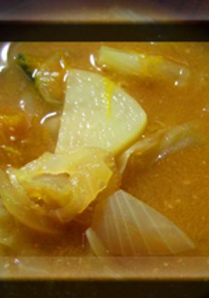 大根カブの葉で豚汁（あっさり味）:*:・-レシピのメイン写真