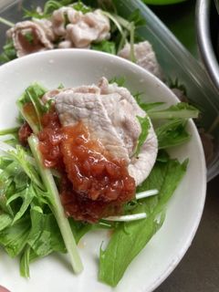 豚しゃぶと水菜の梅肉和え-レシピのメイン写真