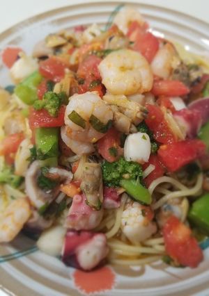 シーフード冷製パスタ-レシピのメイン写真