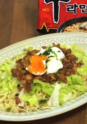 【アレンジ】辛ラーメンde台湾まぜそば-レシピのメイン写真