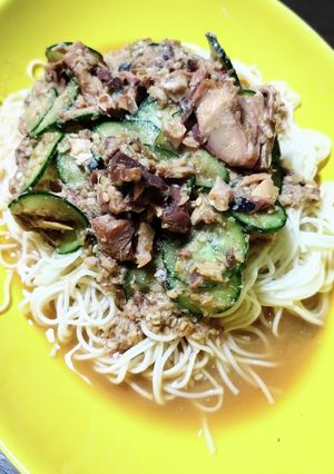 鯖缶で冷や汁風そうめん-レシピのメイン写真
