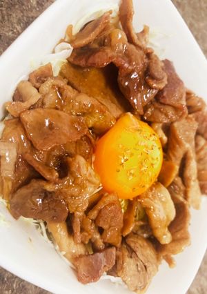 豚てりたま丼-レシピのメイン写真