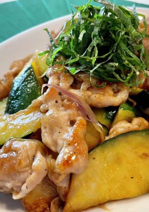 豚肉とズッキーニのみょうがポン酢炒め-レシピのメイン写真