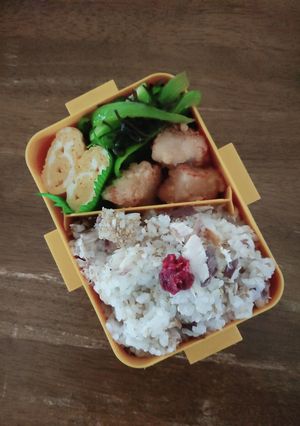 アジの干物ほぐしご飯弁当♪-レシピのメイン写真