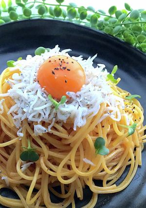 カルディのウニバターでしらすのせパスタ-レシピのメイン写真