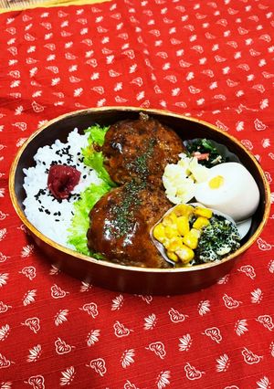 ハンバーグ弁当-レシピのメイン写真