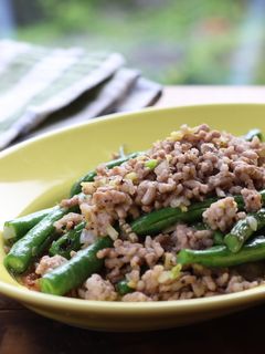 インゲンと豚ひき肉の黒胡椒炒め-レシピのメイン写真