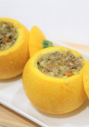 カレー風味の肉詰めズッキーニ-レシピのメイン写真