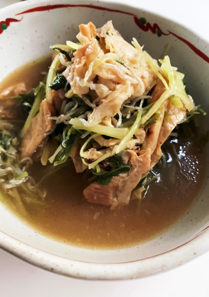 冷凍揚げ湯波と水菜の煮浸し-レシピのメイン写真