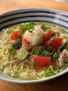 さっぱり夏野菜の冷やし塩ラーメン-レシピのメイン写真