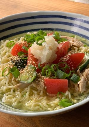 さっぱり夏野菜の冷やし塩ラーメン-レシピのメイン写真
