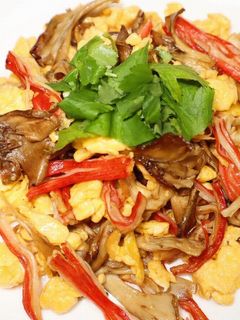 乾燥舞茸と卵のマヨネーズふわふわ炒め-レシピのメイン写真