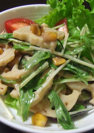 れんこんと水菜のサラダ-レシピのメイン写真