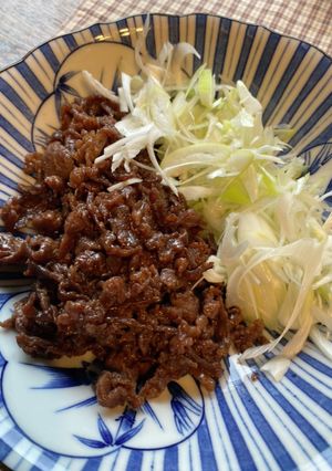 牛肉しぐれ煮、白髪ネギ和え-レシピのメイン写真