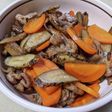 ごぼうと人参と豚こま肉の炒め物